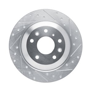 Mazda MX-30 Brake Rotor (1) - Rear Right - R1 Concepts - Drilled & Slotted - Silver - `13-`25
